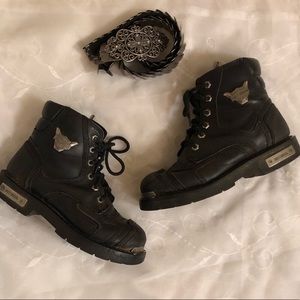 HARLEY DAVIDSON Ladies SteelToe Leather Moto Boots